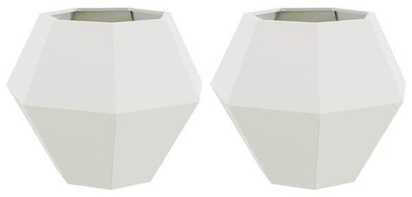 Donica 2 szt. Biały 75 x 75 x 60 cm Stal