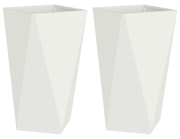 Donica 2 szt. Biały 40 x 40 x 75 cm Stal