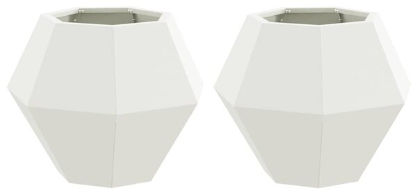 Donica 2 pcs Biały 50 x 50 x 40 cm Stal