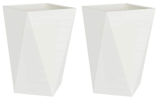 Donica 2 pcs Biały 50 x 50 x 75 cm Stal