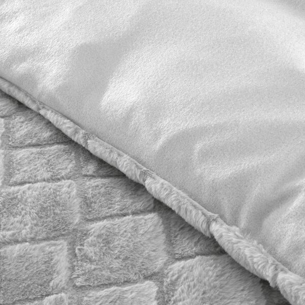 Szara pościel jednoosobowa z mikropluszu 135x200 cm Cosy Diamond – Catherine Lansfield