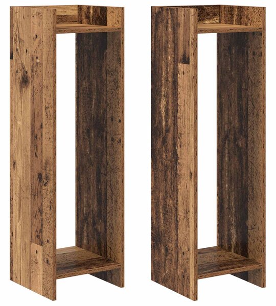 Stojak na rośliny z półką 2 pcs Stare drewno 30 x 30 x 100 cm