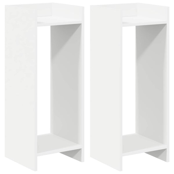 Stojak na rośliny z półką 2 pcs Biały 30 x 30 x 80 cm