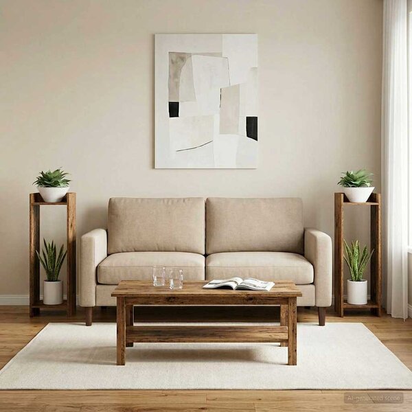 Stojak na rośliny z półką 2 pcs Stare drewno 30 x 30 x 100 cm