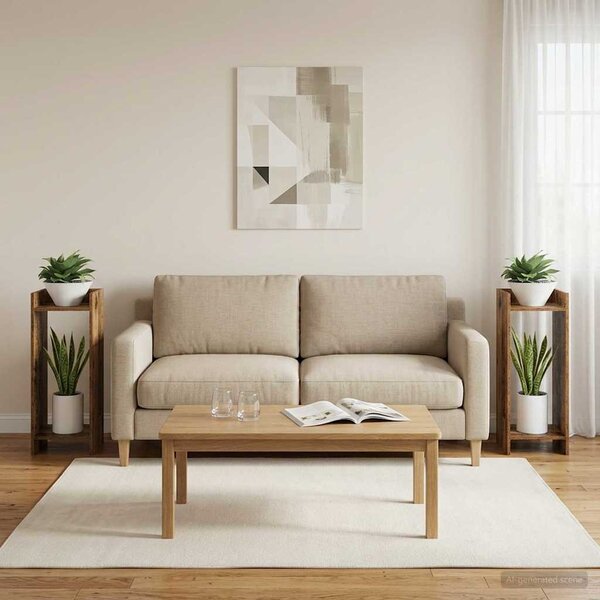 Stojak na rośliny z półką 2 pcs Stare drewno 30 x 30 x 80 cm