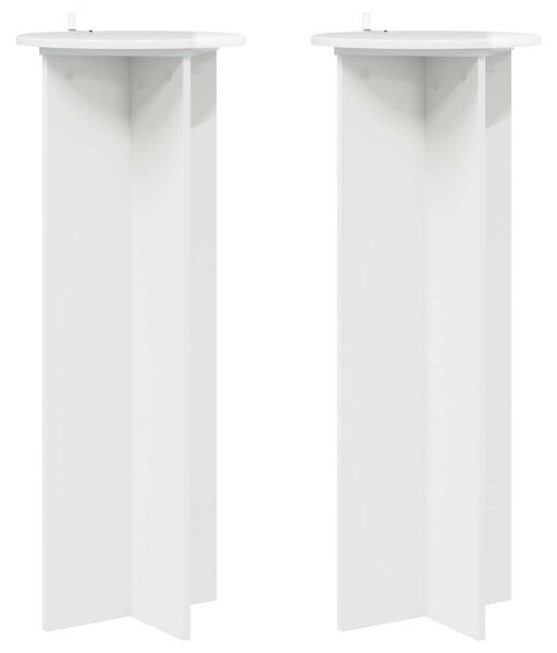 Stojak na rośliny 2 pcs Biały wysoki połysk Ø40 x 100 cm