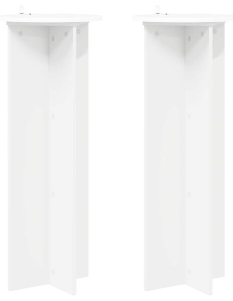 Stojak na rośliny 2 pcs Biały Ø40 x 100 cm Drewno inżynieryjne