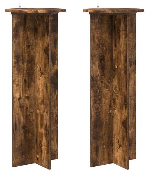 Stojak na rośliny 2 pcs Dąb wędzony Ø40 x 100 cm