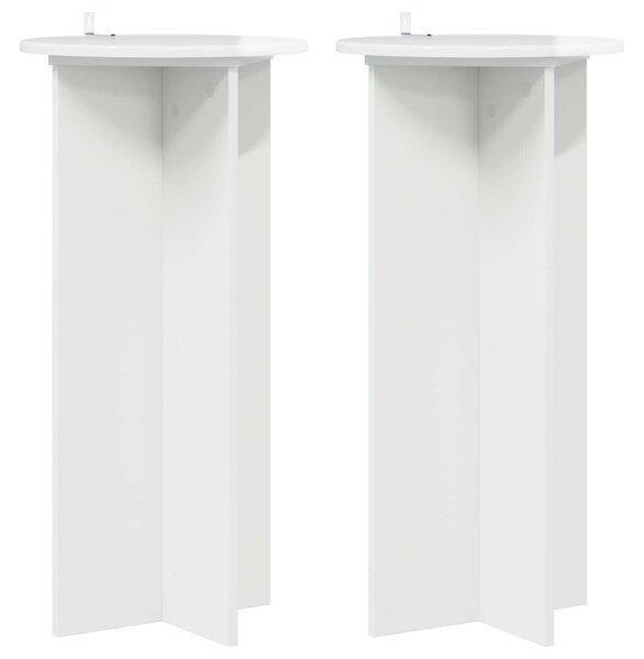 Stojak na rośliny 2 pcs Biały wysoki połysk 40 x 40 x 80 cm