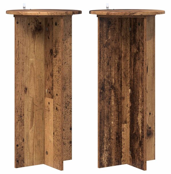 Stojak na rośliny 2 pcs Stare drewno 40 x 40 x 80 cm