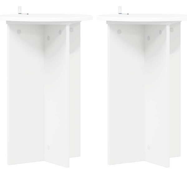 Stojak na rośliny 2 pcs Biały Ø40 x 60 cm Drewno inżynieryjne
