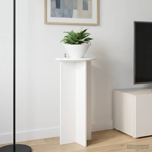Stojak na rośliny 2 pcs Biały wysoki połysk 40 x 40 x 80 cm