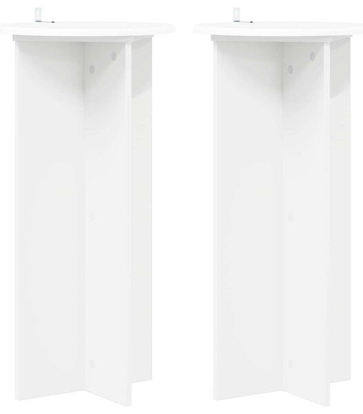 Stojak na rośliny 2 pcs Biały Ø40 x 80 cm Drewno inżynieryjne