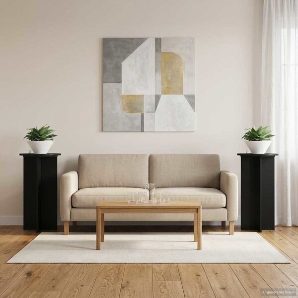Stojak na rośliny 2 szt. Czarny 40 x 40 x 80 cm