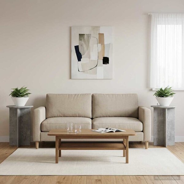 Stojak na rośliny 2 szt. Betonowy szary Ø40 x 60 cm