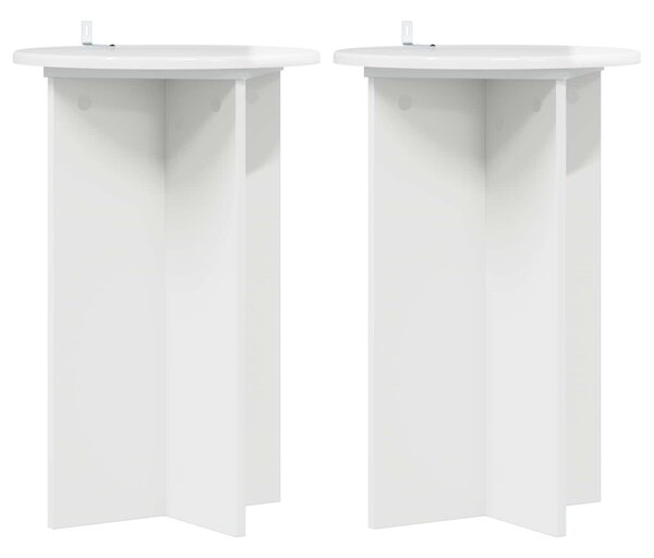 Stojak na rośliny 2 pcs Biały wysoki połysk Ø40 x 60 cm