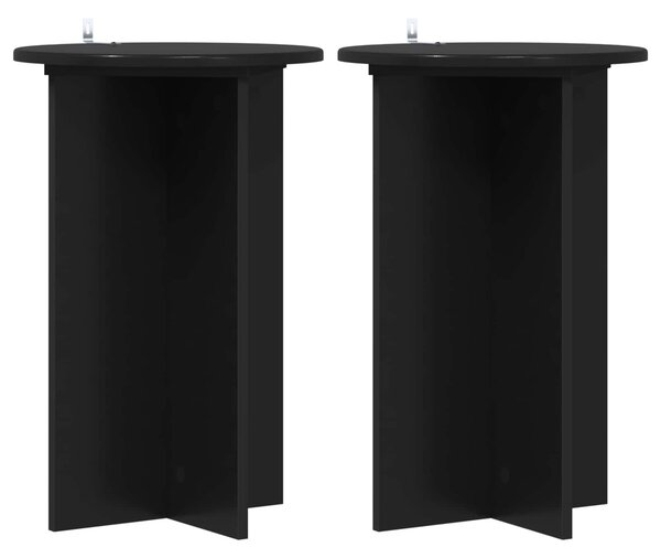 Stojak na rośliny 2 pcs Czarny Ø40 x 60 cm Drewno inżynieryjne