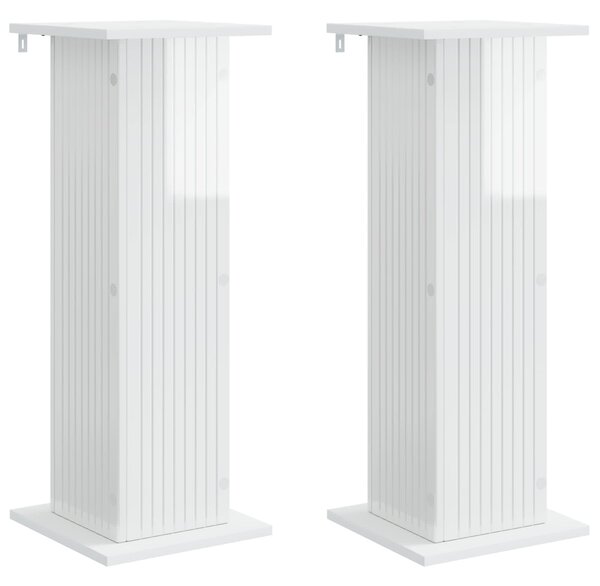 Stojak na rośliny 2 pcs Biały wysoki połysk 30,5 x 30 x 80,5 cm