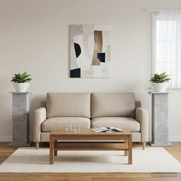 Stojak na rośliny 2 szt. Betonowy szary 30,5 x 30 x 80,5 cm
