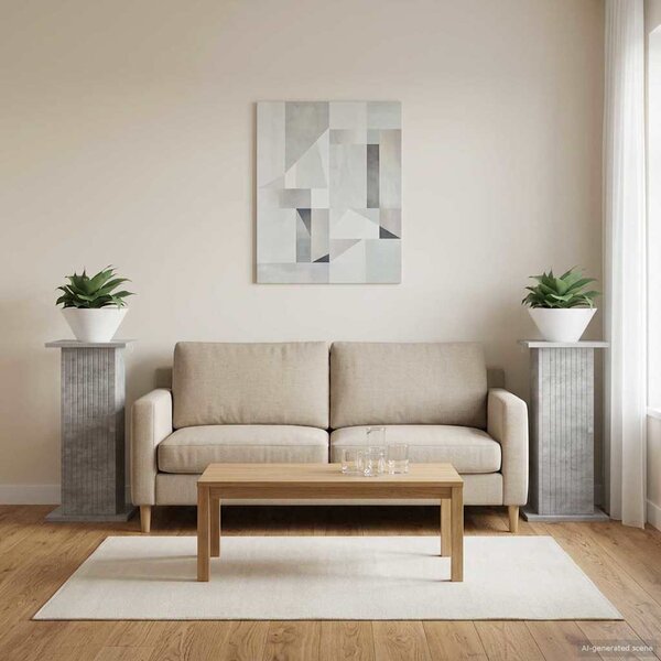 Stojak na rośliny 2 szt. Betonowy szary 30,5 x 30 x 60,5 cm