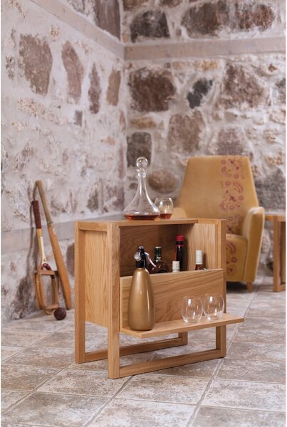 Barek z drewna dębowego w naturalnym kolorze 59x60 cm Woodman NewEst