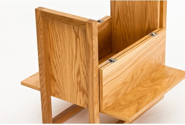 Barek z drewna dębowego w naturalnym kolorze 59x60 cm Woodman NewEst