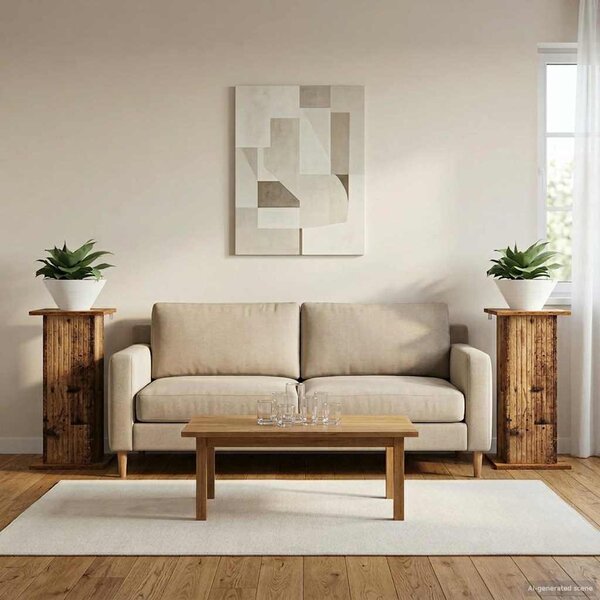 Stojak na rośliny 2 pcs Stare drewno 30,5 x 30 x 60,5 cm