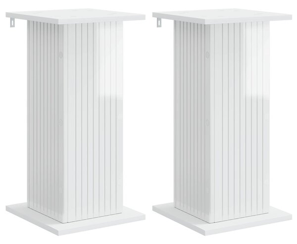 Stojak na rośliny 2 pcs Biały wysoki połysk 30,5 x 30 x 60,5 cm