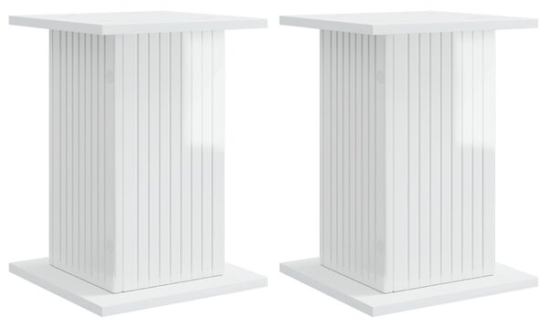 Stojak na rośliny 2 pcs Biały wysoki połysk 30,5 x 30 x 43 cm