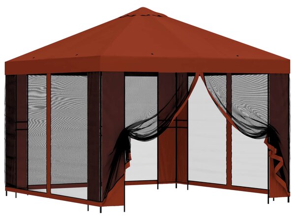Altana ogrodowa ze ścianami bocznymi 3 x 3 m terakota