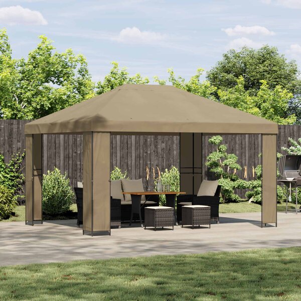 Altana 4 × 3 m Beżowy Poliester i Stal 190 gsm