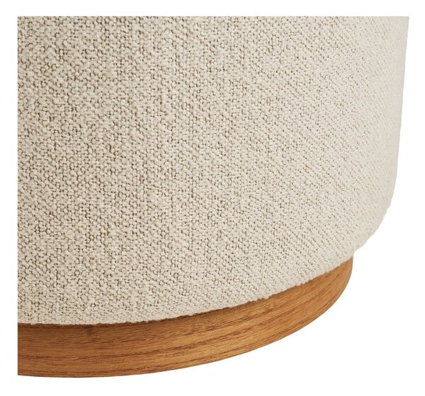 Beżowy puf z materiału bouclé Daisy – House Nordic