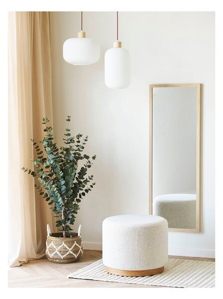 Beżowy puf z materiału bouclé Daisy – House Nordic