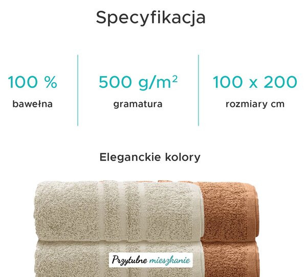 Ręcznik kąpielowy Comfort Maxi 100x200 cm kremowy, 100% bawełna