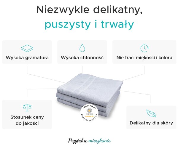 Ręcznik kąpielowy hotelowy Deluxe 100 x 200 cm biały, 100% bawełna