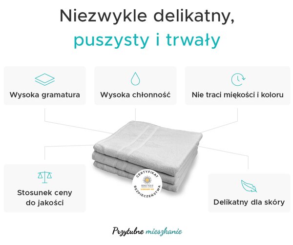 Ręcznik kąpielowy hotelowy Royal 70x140 cm biały, 100% bawełna
