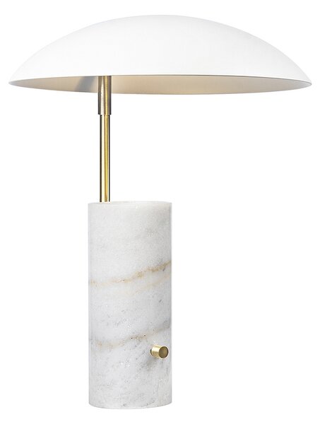 Efektowna lampa stołowa Mademoiselles - marmurowa, biała