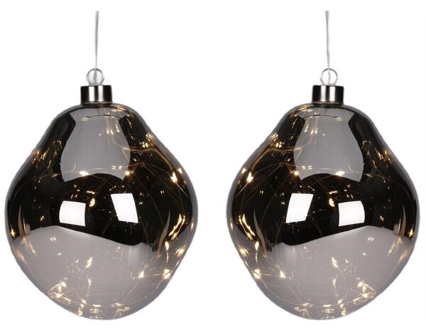 Bombka CHRISTMAS DECORATION Kropla 12 cm Antracytowy (2 sztuki)