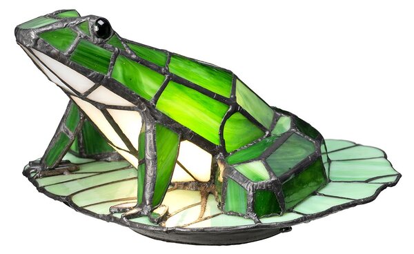 Dekoracyjna lampa witrażowa Tiffany - w kształcie żaby