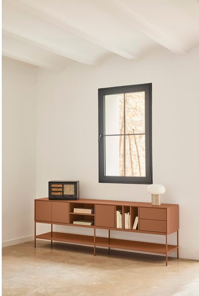 Czarna szafka pod TV 220x74x45 cm Platt – Teulat