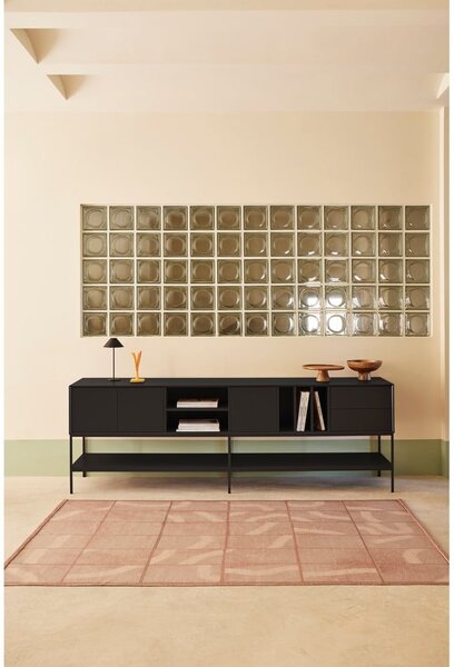 Czarna szafka pod TV 220x74x45 cm Platt – Teulat