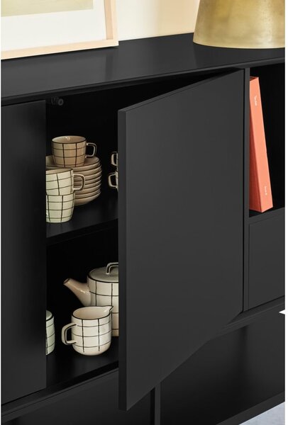 Czarna szafka pod TV 220x74x45 cm Platt – Teulat