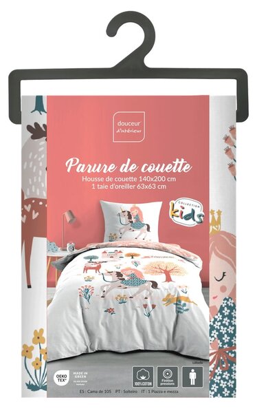 Biało-różowa bawełniana pościel dziecięca jednoosobowa 140x200 cm Lilibelle – douceur d'intérieur