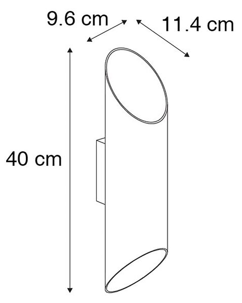 Inteligentny Kinkiet / Lampa scienna czarny 9,6 cm z 2 Wifi GU10 - Organo Oswietlenie wewnetrzne