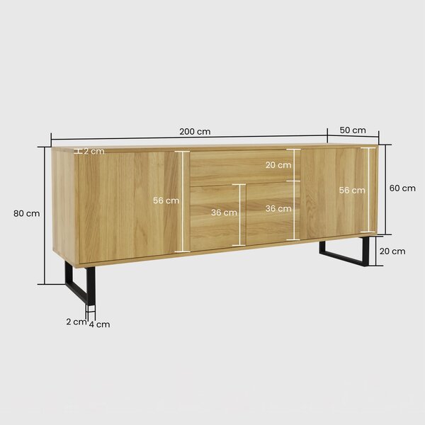 Komoda drewniana Young Loft Long
