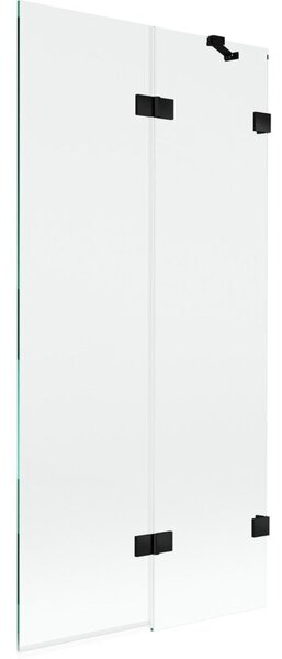 Mexen Lunar parawan nawannowy 2-skrzydłowy prawy 90 x 150 cm, transparent, czarny - 897-090-100-70-00-P