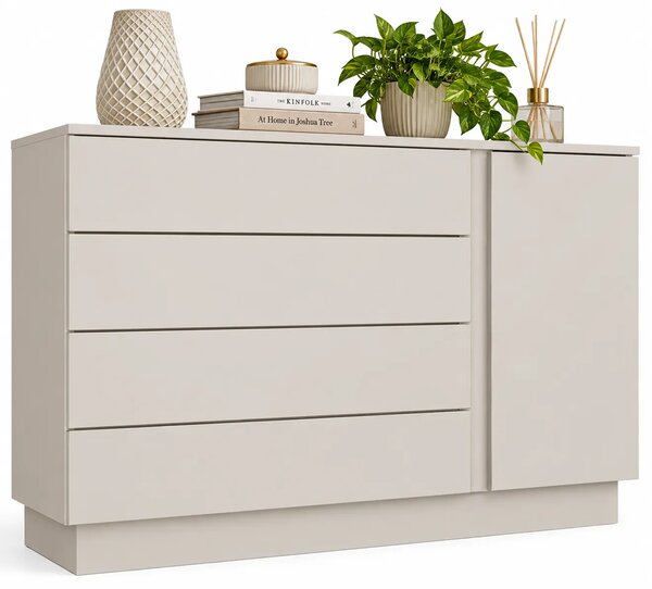 Kaszmirowa elegancka komoda z 4 szufladami i szafką H2-W74