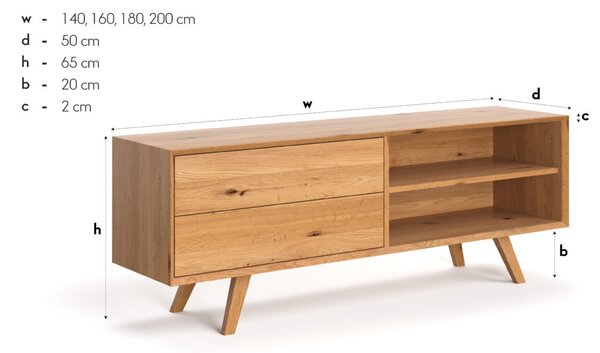 Szafka RTV drewniana Spectra Buk 140 cm