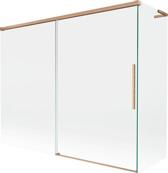 Mexen Rox L parawan nawannowy 2-skrzydłowy rozsuwany 190 + 80 x 150 cm, transparent, miedź szczotkowana - 8C9L-190-080-65-00