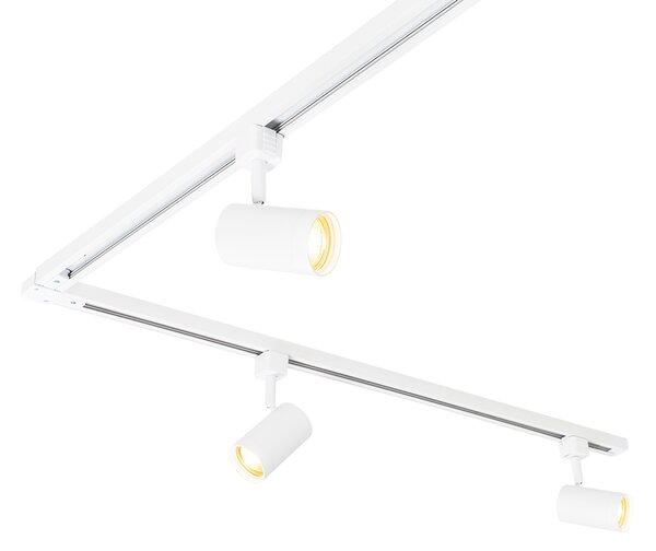 Inteligentny 1-fazowy system oświetlenia szynowego z 10 reflektorami, biały, z Wifi GU10 - Iconic Jeana